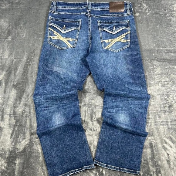 Y2K Axel Blue Washed Denim Jeans - size 36 x 30 - measurements listed - Picture 1 of 7